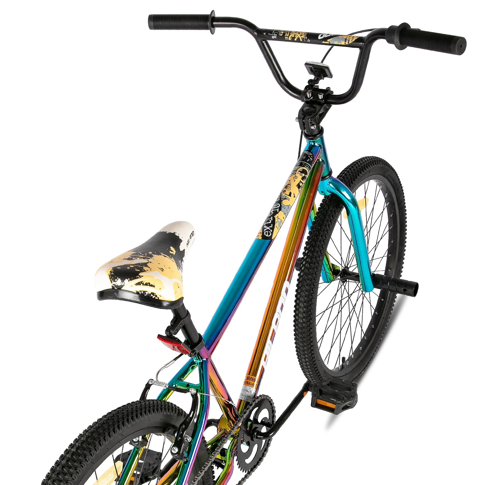 HILAND Freestyle 24-inch BMX, children's bike with 2 steel pegs, freewheel, for boys and girls aged 7, 8, 9, 10