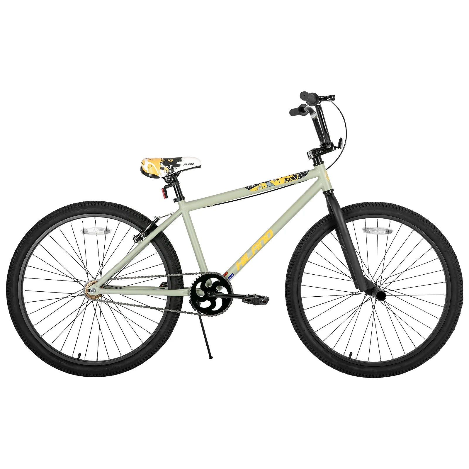HILAND Freestyle 24-inch BMX, children's bike with 2 steel pegs, freewheel, for boys and girls aged 7, 8, 9, 10