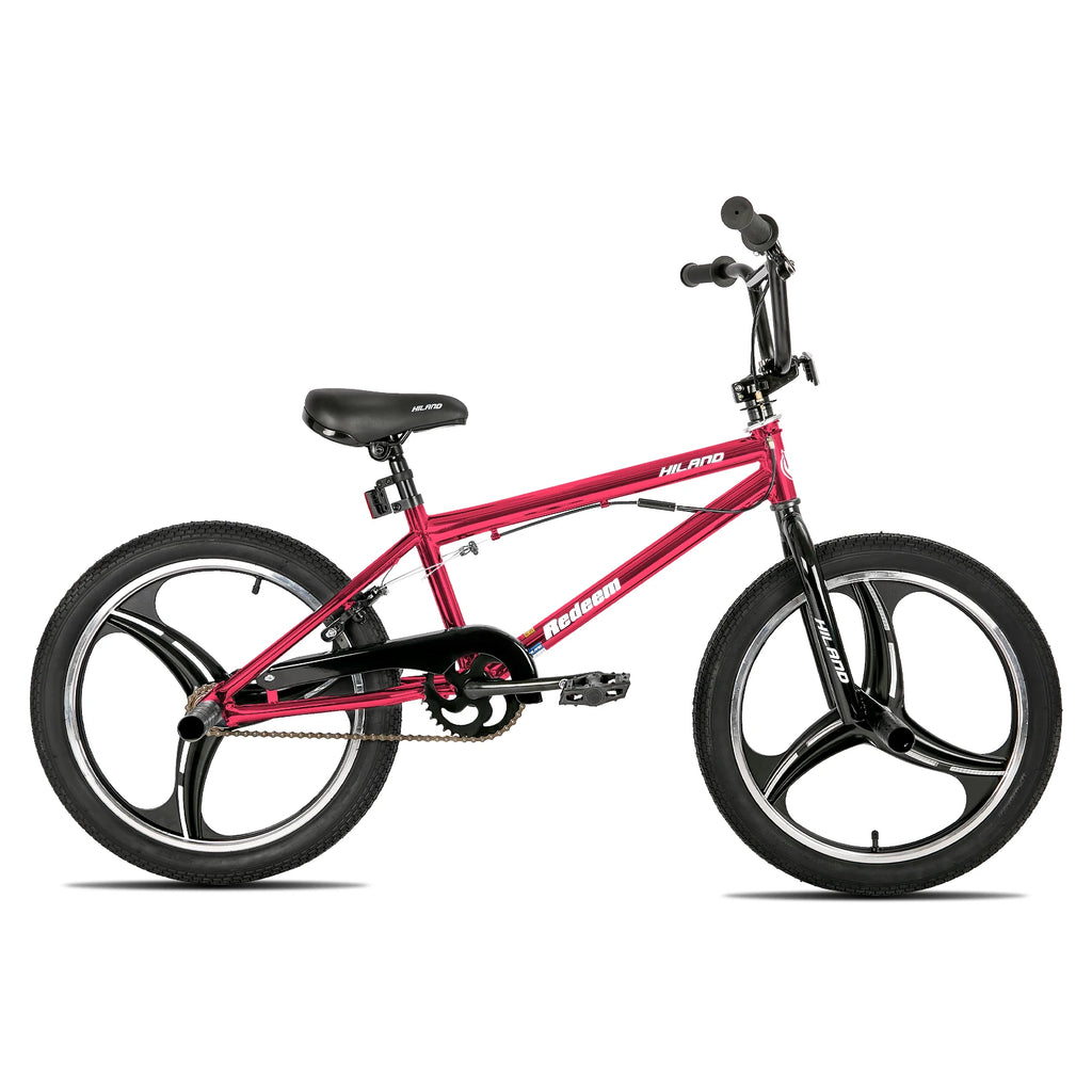 Hiland 20 Inch 3 Spoke Kids BMX Bike for Boys Girls Ages 5-12, 360 Degree Rotor Freestyle, 4 Pegs Single Speed Kid’s BMX Bike