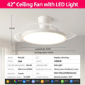 Silent Ceiling Fan Light for Bedroom Decorative Lighting Lamp Air Invisible Blade Retractable Smart Ceiling Fan with Light